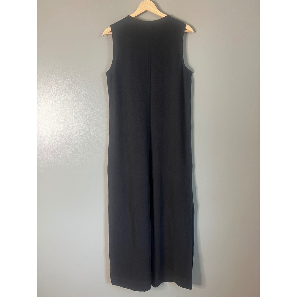 Le' AL.X organic cotton black maxi dress large quite Luxury minimalist chic - Picture 3 of 10